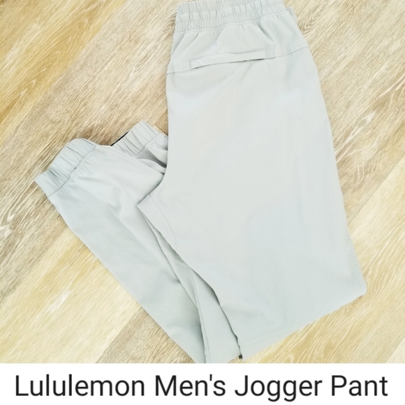 Lululemon Men's Grey Jogger Pant Drawcord Pull-on Pockets Merino Wool Nylon EUC